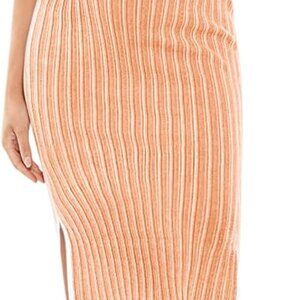 Summer Maternity Dress Rib Knit Sleeveless Button Nursing Side Slit Plus Size